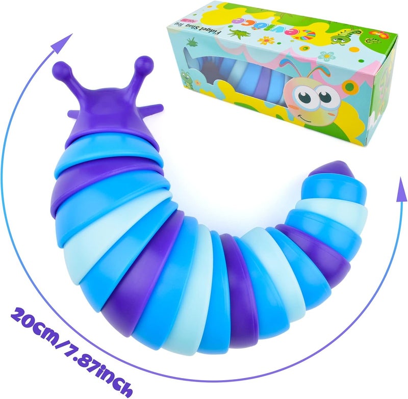 Cevioce Sensory Slug Fidget Toys,Fidget Slug Toys for Adults & Kids Party Favors,1Pc Cute Autism Sensory Toys for Autistic Children,Toddler Toys Age 3+,Travel Toys for 3+ Year Old（Blue） - Image 3