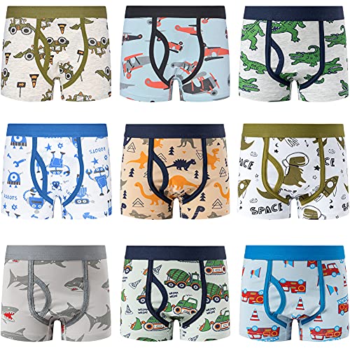 Zumou Boys' Boxer Briefs Shorts Toddler Kids Cotton Underwear (4-5T, 9 Pcs-assorted c) - Image 2