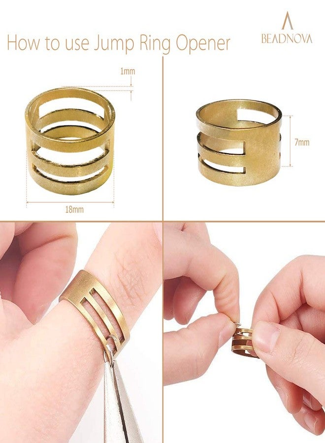 BEADNOVA Open Jump Rings Gold Plated with Jump Ring Opener for Jewelry Making and Keychains (3mm 4mm 5mm 6mm 7mm 8mm 10mm Mix Box Set) - Image 4