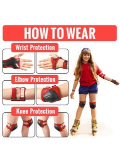 yongsheng Skateboard Knee Pads Set - 6 In 1 Protective Gear Set Knee Pads Elbow Pads and Wrist Guards for Kids Youth Adults Men and Women (S, Candy Apple Red)  - Image 3
