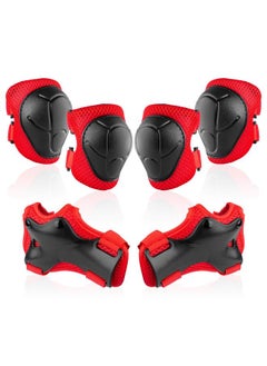 yongsheng Skateboard Knee Pads Set - 6 In 1 Protective Gear Set Knee Pads Elbow Pads and Wrist Guards for Kids Youth Adults Men and Women (S, Candy Apple Red)  - Image 1