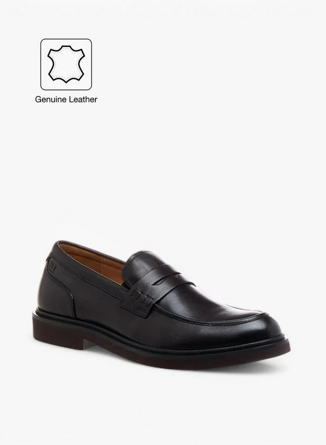 دوتشيني Men'S Leather Cutout Detail Slip-On Loafers