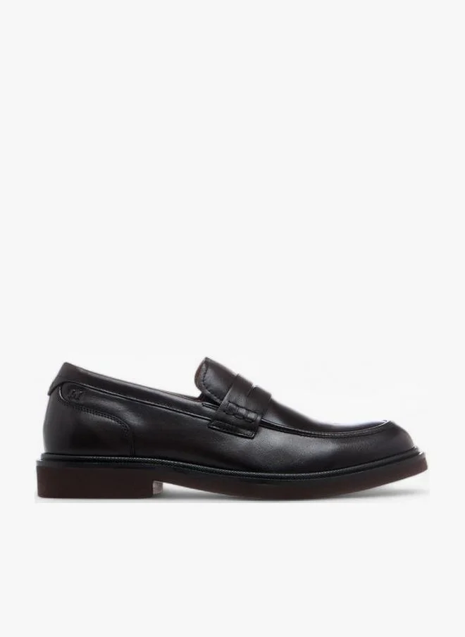 دوتشيني Men'S Leather Cutout Detail Slip-On Loafers