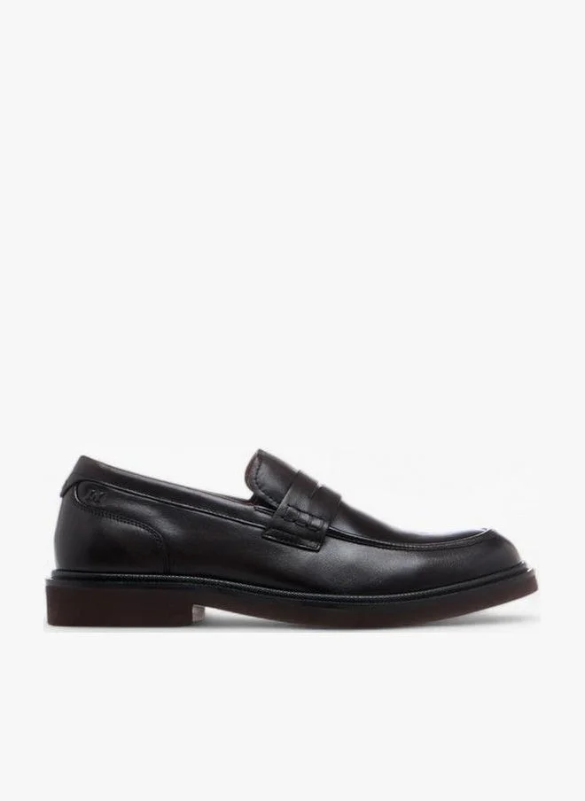 DUCHINI BROWN Men'S Leather Cutout Detail Slip-On Loafers for Men | Best Price UAE
