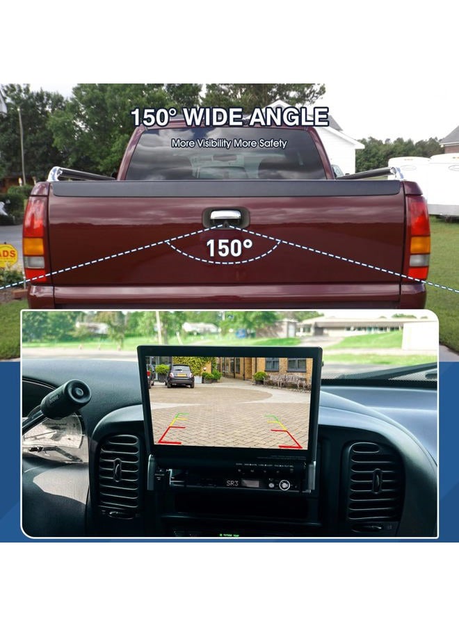 ACAUTO Tailgate Handle Backup Camera Fit for Chevy Silverado GMC Sierra 1500 2500 3500 HD 1999-2007 Classic Tailgate Reversing Rear View Park Assist Camera RCA Plug Replaces 15228539 - Image 3