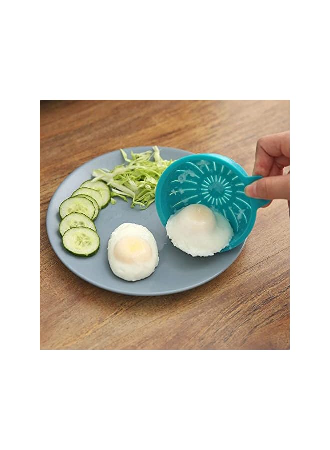 PROMASS Steamer, Egg Poachers, Egg Poacher Cups, Food Grade PP Material Safe and Secure Time Saving and Labor Saving, Multi-Function, for Kitchen Home Ovens Poached Eggs,Blue - Image 3