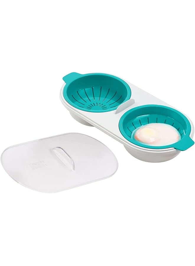 PROMASS Steamer, Egg Poachers, Egg Poacher Cups, Food Grade PP Material Safe and Secure Time Saving and Labor Saving, Multi-Function, for Kitchen Home Ovens Poached Eggs,Blue - Image 1