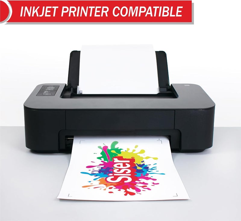 SISER EasyColor DTV 84 x 11 Sheets  Inkjet Printer Compatible Heat Transfer Vinyl 10 Sheets - Image 3