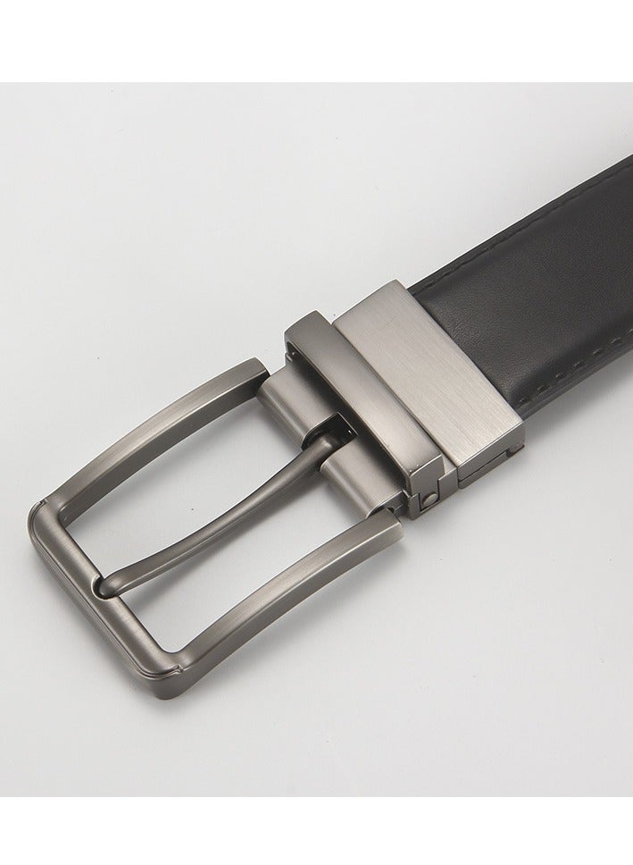 أوليس فيرس  حزام رجالي من الجلد الطبيعي - إبزيم معدني بمشبك مزدوج الجوانب - إكسسوار عادي أنيق للأحذية الرسمية - Image 3