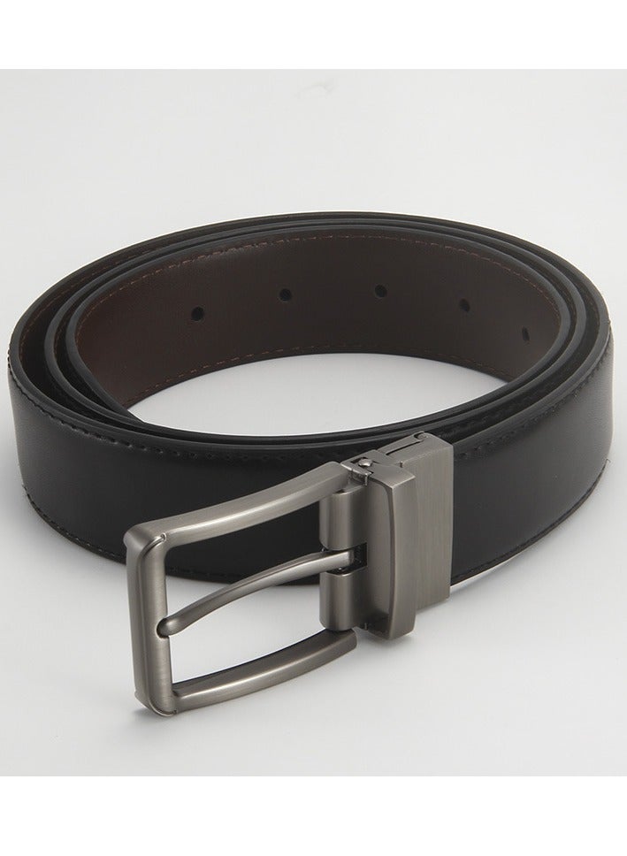 أوليس فيرس  حزام رجالي من الجلد الطبيعي - إبزيم معدني بمشبك مزدوج الجوانب - إكسسوار عادي أنيق للأحذية الرسمية - Image 4