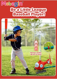 MEBEGIN 2-in-1 Splash Baseball Set with 3 Baseballs, Water Spray Sprinkler, Summer Water Game, 360° Roating Spray Water Baseball, Exciting Outdoor Toys, Perfect for Birthday Parties, Summer Camps, Baseball Training and Yard Games, Ideal Gift for Kids Aged 3+  - Image 1