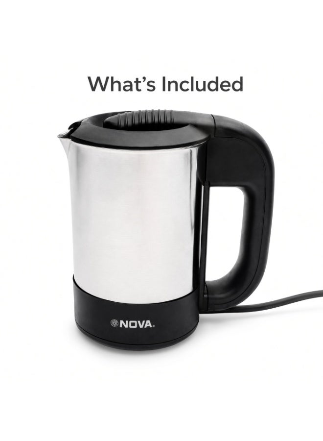NOVA NK-1318TD Travel Electric Kettle, 0.5L, 1000W, Stainless Steel - Image 2