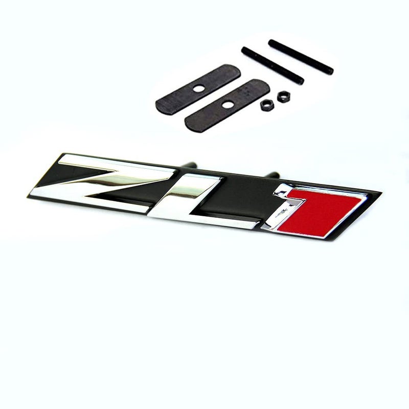 1x Grille Zl1 Emblem Badge Letter Zl1 Grill Compatible with Zl1 1LE Ss Rs Chrome Red