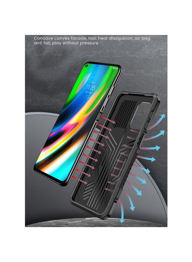 S-TOP Case For Motorola Moto G9 Plus Vanguard Warrior All Inclusive Double-color Shockproof TPU + PC Protective Case with Holder - Image 5