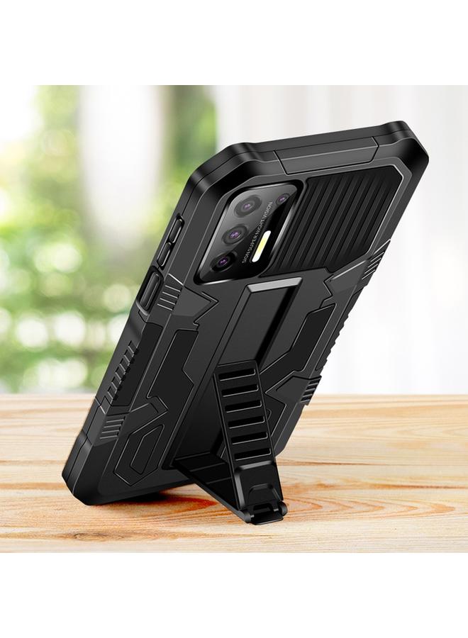 S-TOP Case For Motorola Moto G9 Plus Vanguard Warrior All Inclusive Double-color Shockproof TPU + PC Protective Case with Holder - Image 3