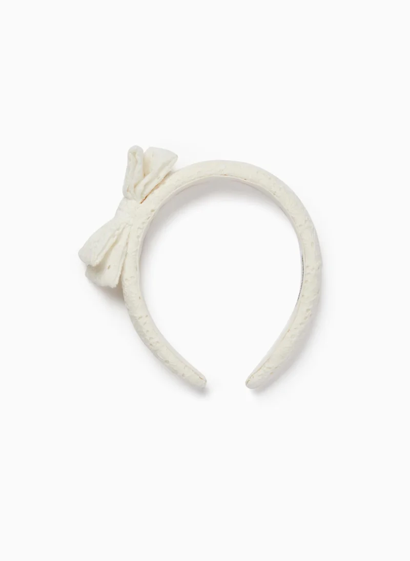 Zippy Zippy Alice Band In English Embroidery With Bow For Girls