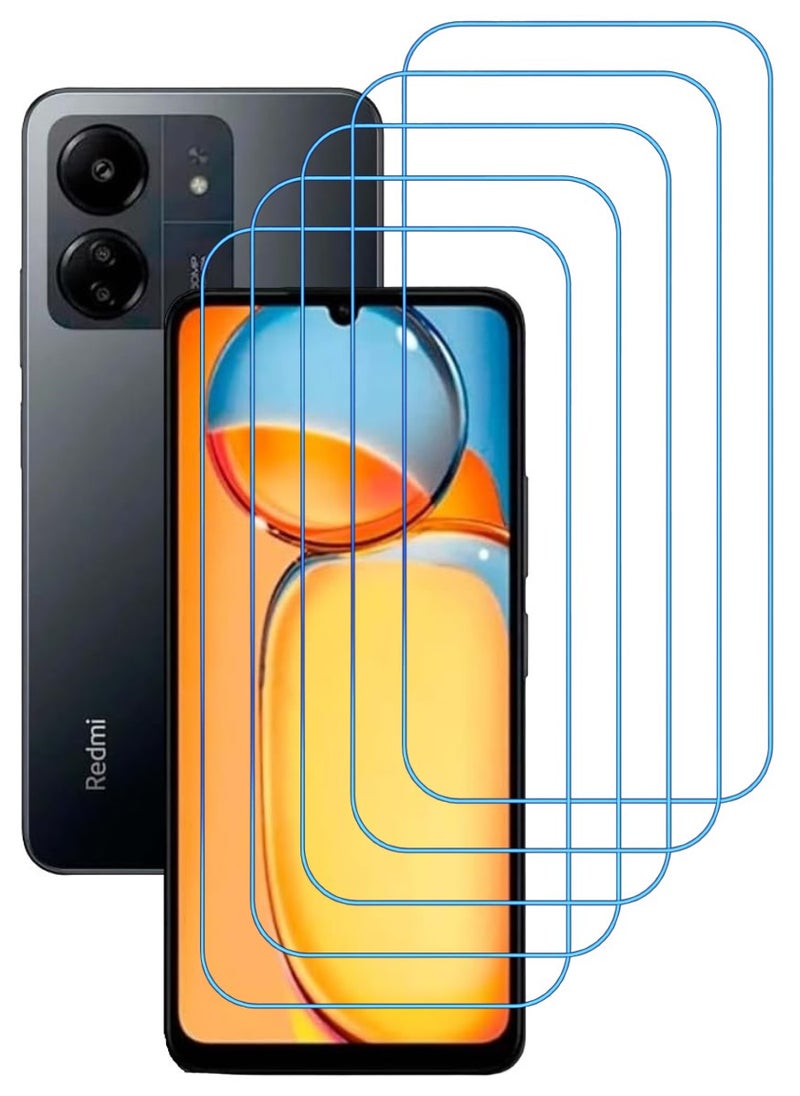 ACLIX 5 Pieces Antistatic ESD Dustproof Premium Quality High Definition Clear Tempered Glass Screen Protector Designed For Xiaomi Redmi 13C - Image 1