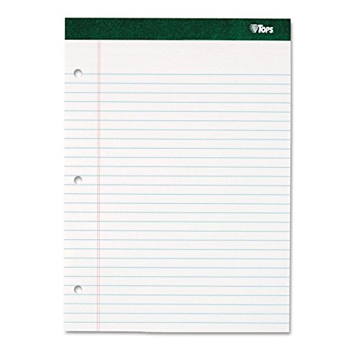 TOPS 63379 Double Docket Writing Pad, 8 1/2 x 11 3/4, Legal/Wide, White, 100 Sheets - Image 1