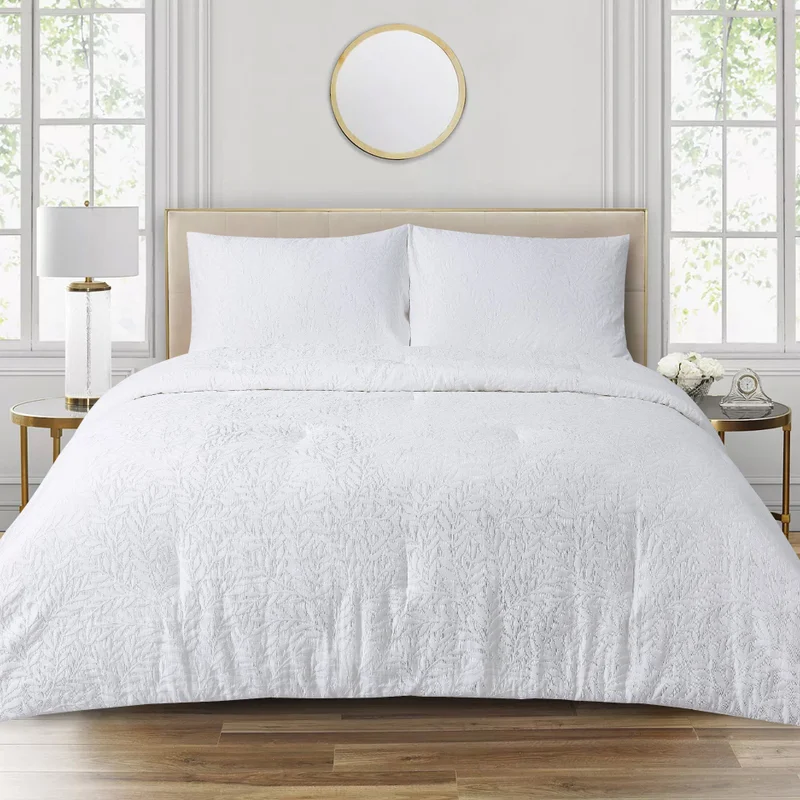 يسكن JUNIPER JACQUARD 4PC COMFORTER SET - WHITE