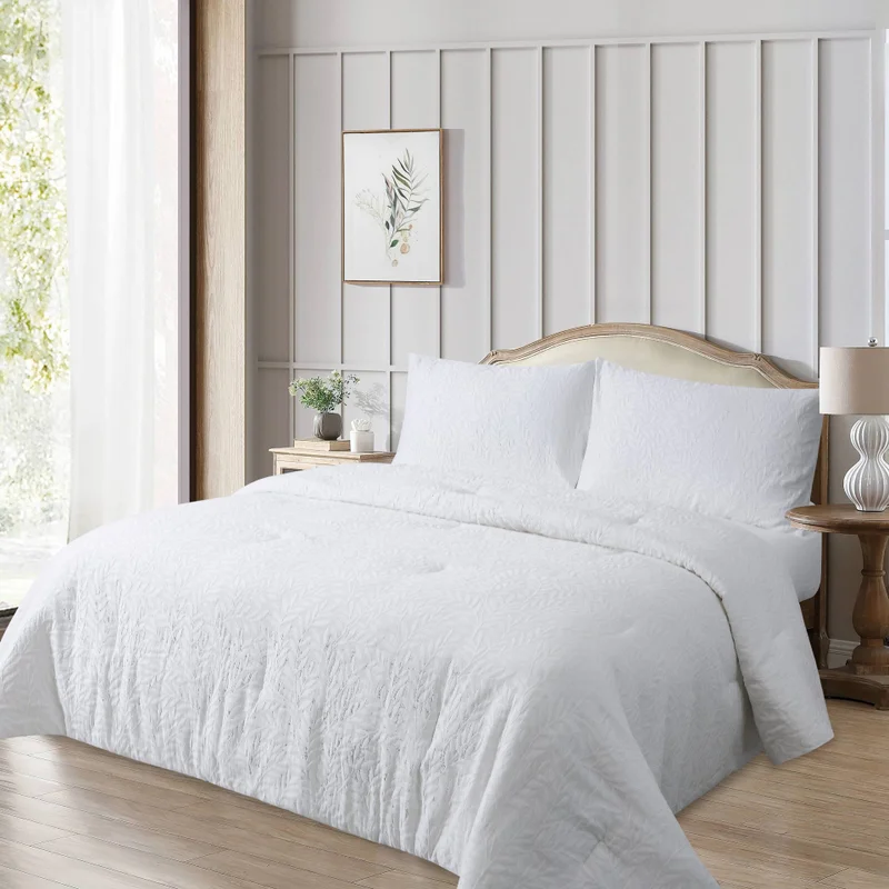 يسكن JUNIPER JACQUARD 4PC COMFORTER SET - WHITE