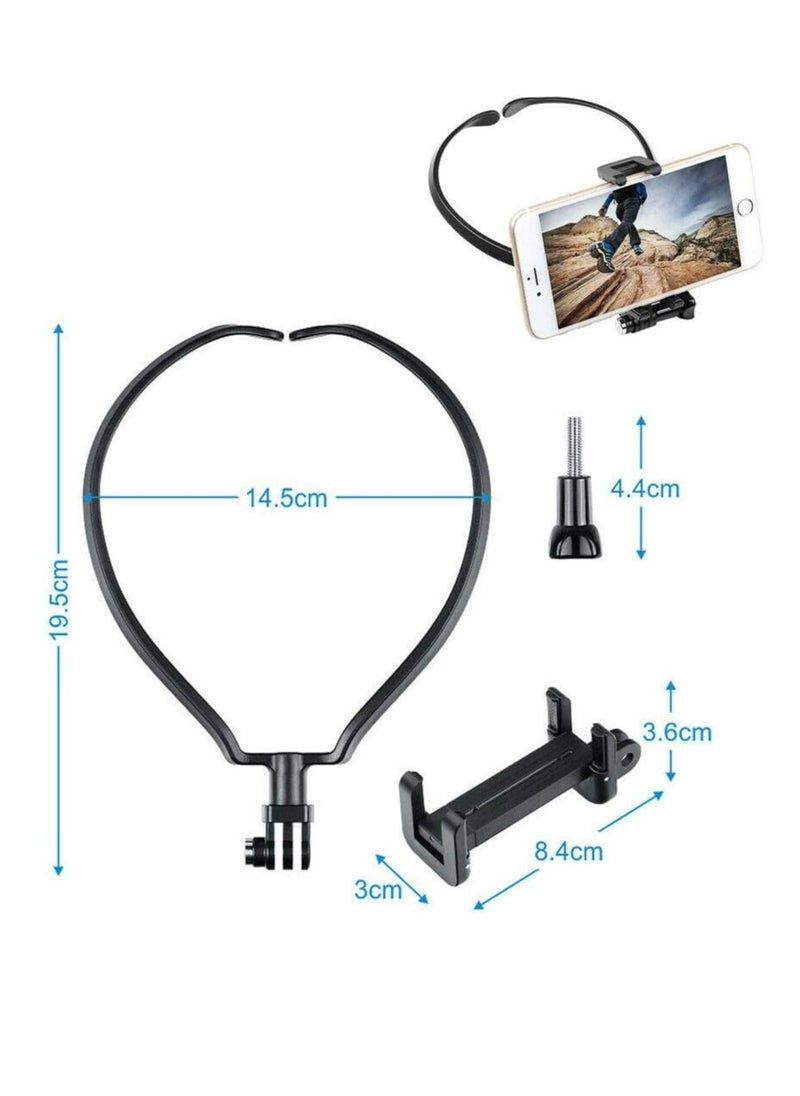 Generic - Neck Holder Lazy Neck Holder Stand Universal Neck Hanging Holder Smart Phone Self-timer Tool Adjustable 4-6 inch Bracket Compatible with iPhone - Image 1