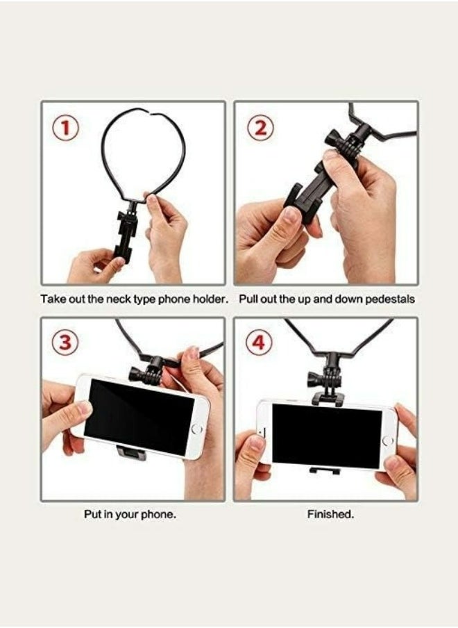 Generic - Neck Holder Lazy Neck Holder Stand Universal Neck Hanging Holder Smart Phone Self-timer Tool Adjustable 4-6 inch Bracket Compatible with iPhone - Image 1