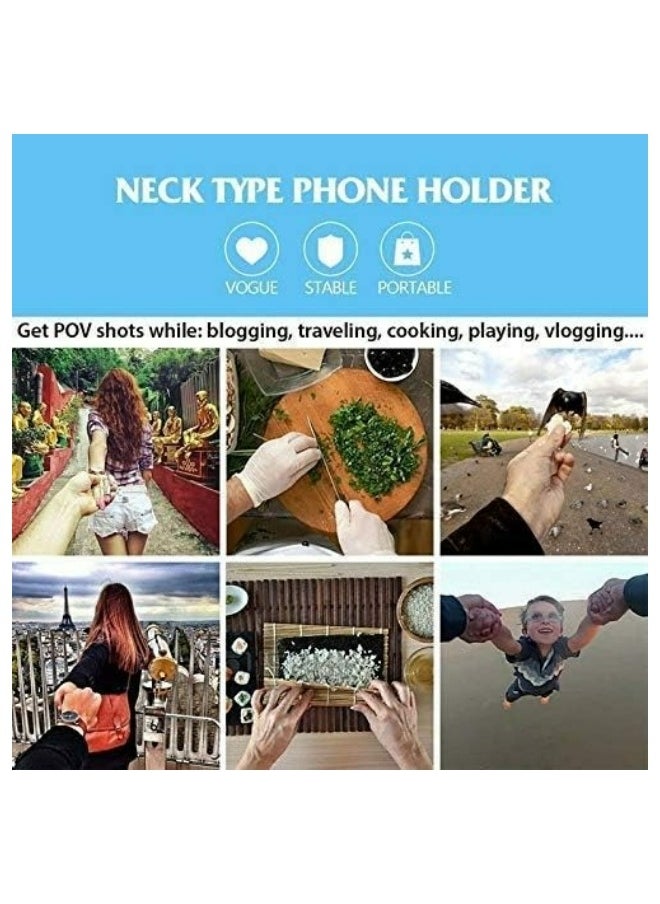 Generic - Neck Holder Lazy Neck Holder Stand Universal Neck Hanging Holder Smart Phone Self-timer Tool Adjustable 4-6 inch Bracket Compatible with iPhone - Image 1