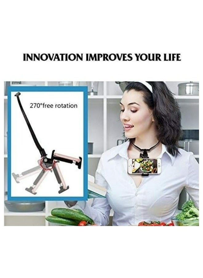 Generic - Neck Holder Lazy Neck Holder Stand Universal Neck Hanging Holder Smart Phone Self-timer Tool Adjustable 4-6 inch Bracket Compatible with iPhone - Image 1