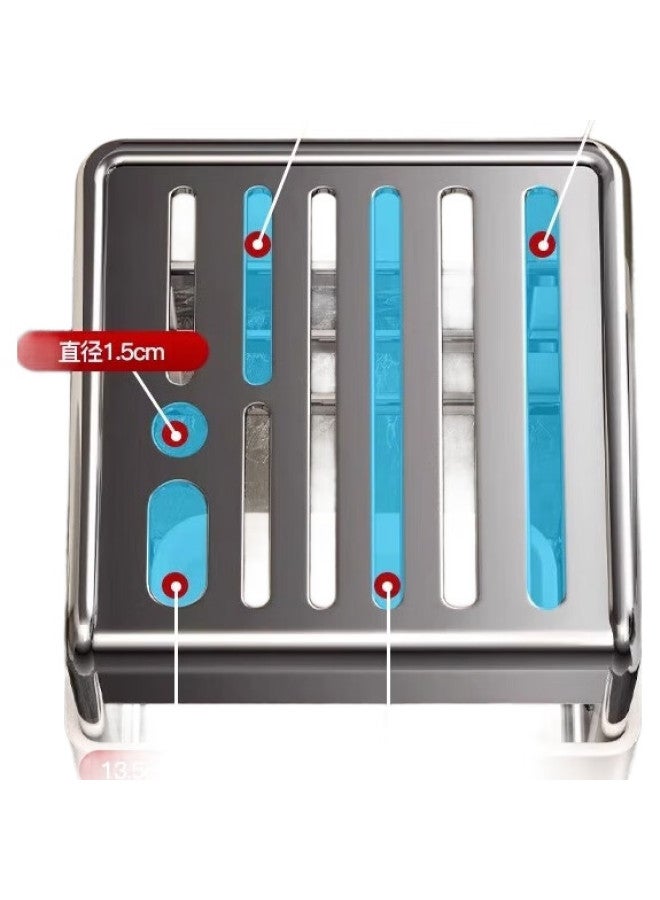 Jibaiju Kitchen Knife Holder Stainless Steel Household Countertop Knife Rack Multi-Functional Knife Storage Rack - Image 2