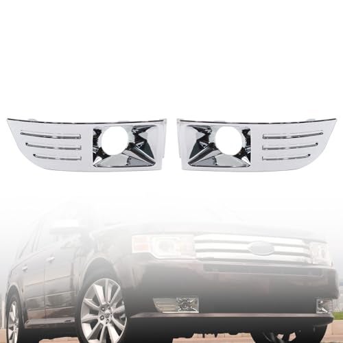 LAFORMO Pair(2) Fog Light Trim Set Left And Right Chrome Compatible With 2009 2010 2011 2012 F-ord Flex 3.5L V6,Replacement For 8A8Z17E810B, FO2599105, 8A8Z17E811B, FO2598105 - Image 1