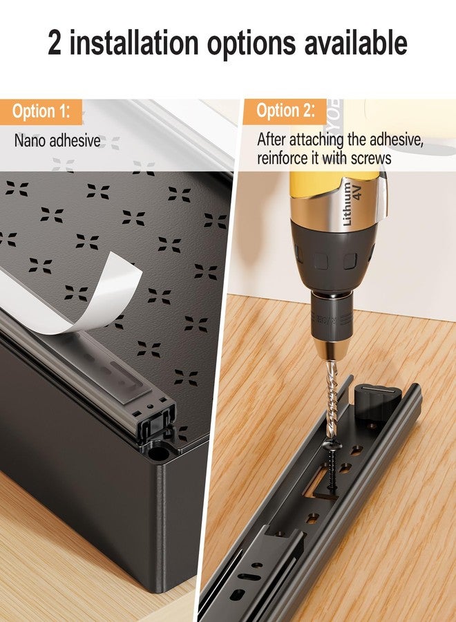 Delamu 3 Pack Pull Out Cabinet Organizer, 15.7"Deep Pull Out Drawers for Cabinets, Slide Out Drawers for Kitchen Cabinets, Bathroom Cabinet Organizer, Pantry (Black) - Image 4