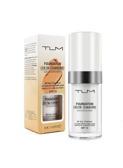 TLM TLM Colour Changing Liquid Foundation Hides Wrinkles & Lines, BB Cream Makeup Base Concealer Cover Moisturizing Fluid for all Skin Tone SPF15, Pack of 1  - Image 1