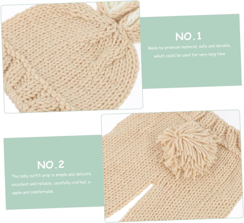 Healeved Easter Props Photoshoot Baby Newborn Photo Props Set Infant Woolen Knitted Outfits - Image 3