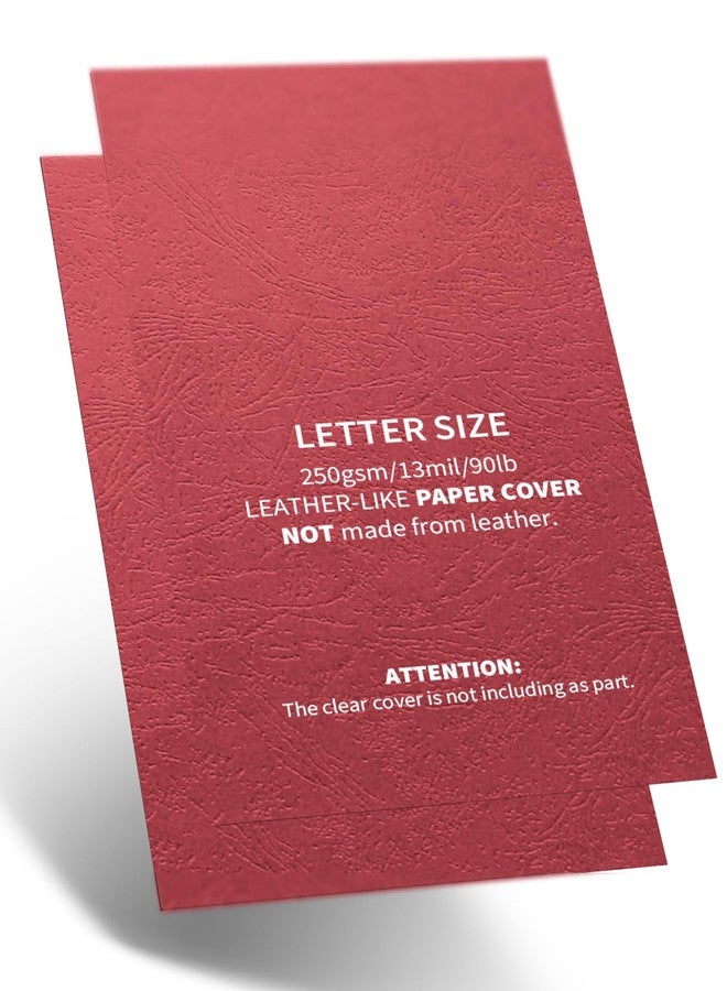 Binditek 100 Pack Grain Texture Paper Binding Presentation Covers, 8.5 x 11 Inches, 13Mil, 90lb, Un-Punched, Letter Size, Red, Office Supplies - Image 2
