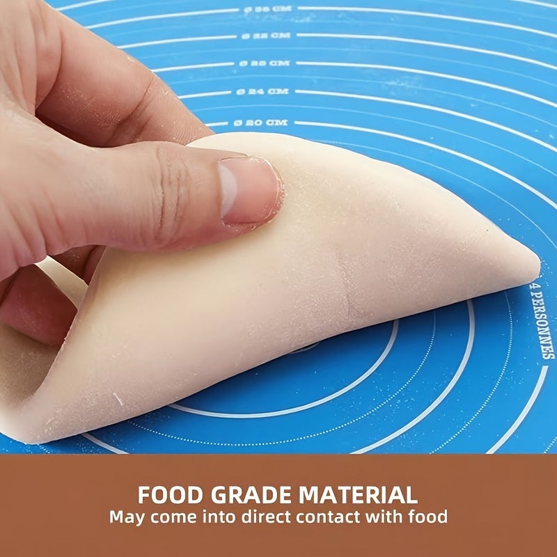 Blue Dough Rolling Mat 15.8x29.6in Non Stick Baking Pastry Mat Reusable Non Slip Kneading Mat Food Grade Kitchen Accessory - Image 5