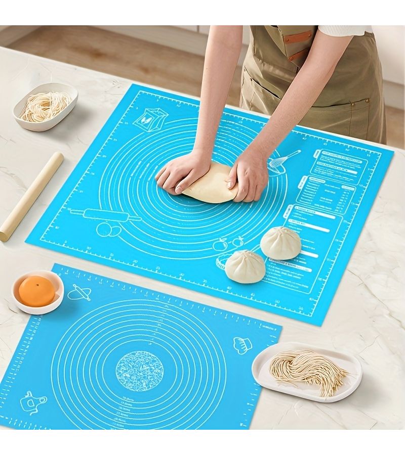 Blue Dough Rolling Mat 15.8x29.6in Non Stick Baking Pastry Mat Reusable Non Slip Kneading Mat Food Grade Kitchen Accessory - Image 1