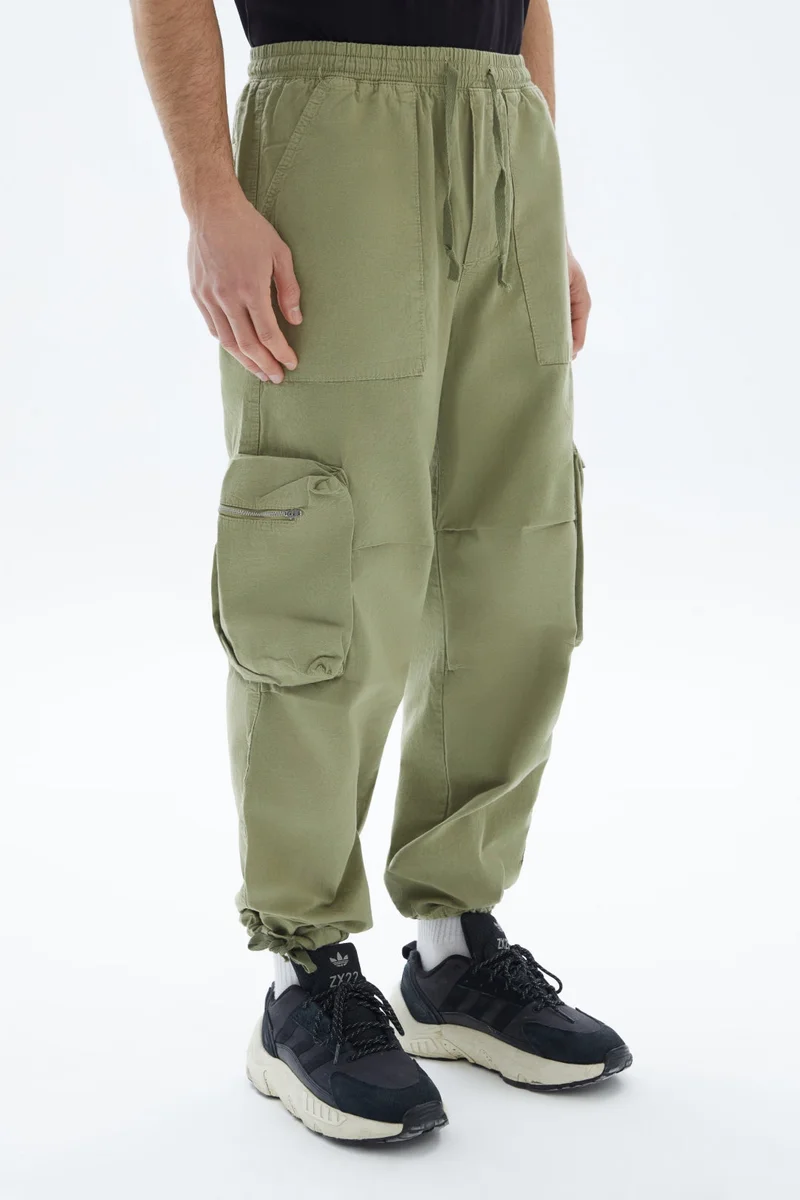Wecre8 Khaki Plain Cargo Pants By WECRE8