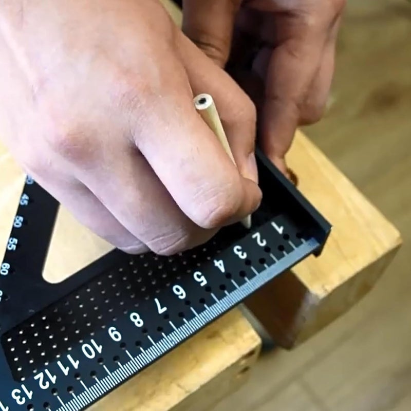 7 Inch Metal Triangle Ruler Carpenter Square With Mm Mark Hole Multifunctional Tool - Image 3