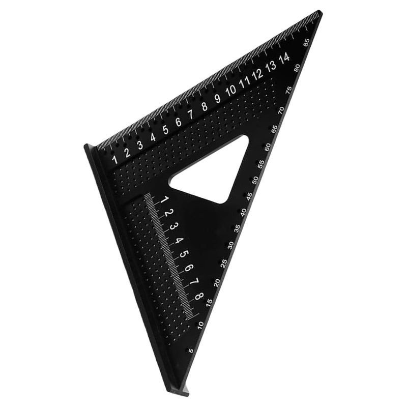7 Inch Metal Triangle Ruler Carpenter Square With Mm Mark Hole Multifunctional Tool - Image 1