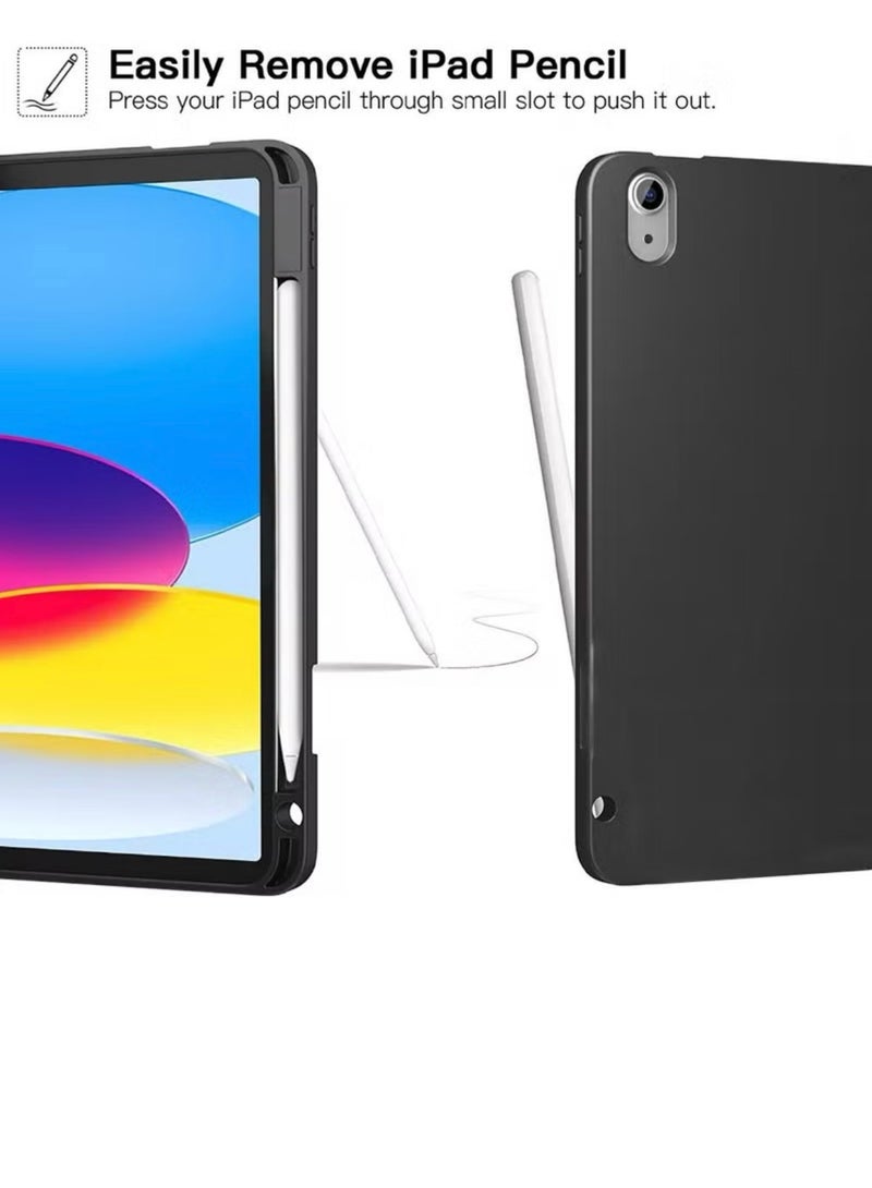 Case for iPad (A16) 2025 Generation iPad 11 Case/Case for iPad 10th Generation 2022 Built-in Pencil Holder Flexible Back Cover, Trifold Stand, Auto Sleep/Wake Series for iPad 2022 Model A2696 A2757 A2777 10th Generation / iPad 11th Generation 2025 A3354, A3355, A3356 Black - Image 2