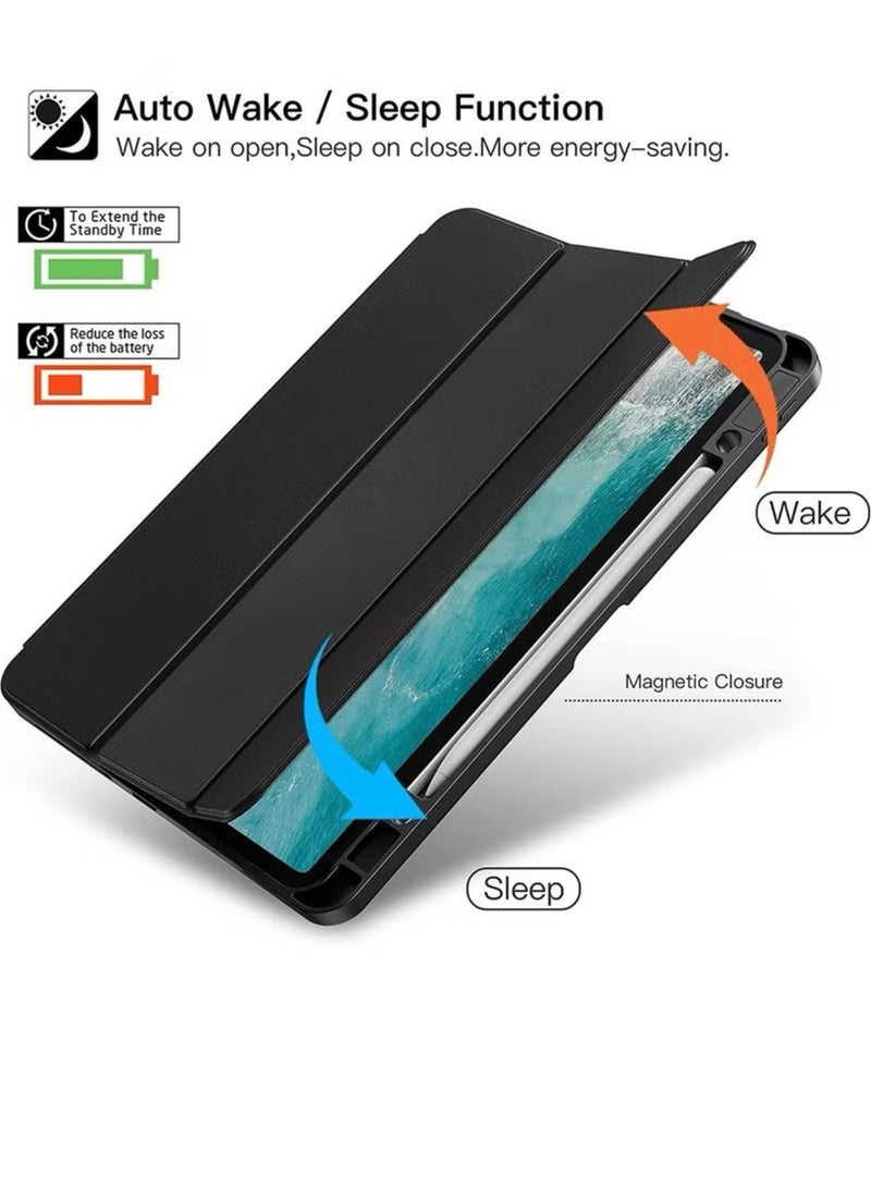 Case for iPad (A16) 2025 Generation iPad 11 Case/Case for iPad 10th Generation 2022 Built-in Pencil Holder Flexible Back Cover, Trifold Stand, Auto Sleep/Wake Series for iPad 2022 Model A2696 A2757 A2777 10th Generation / iPad 11th Generation 2025 A3354, A3355, A3356 Black - Image 3