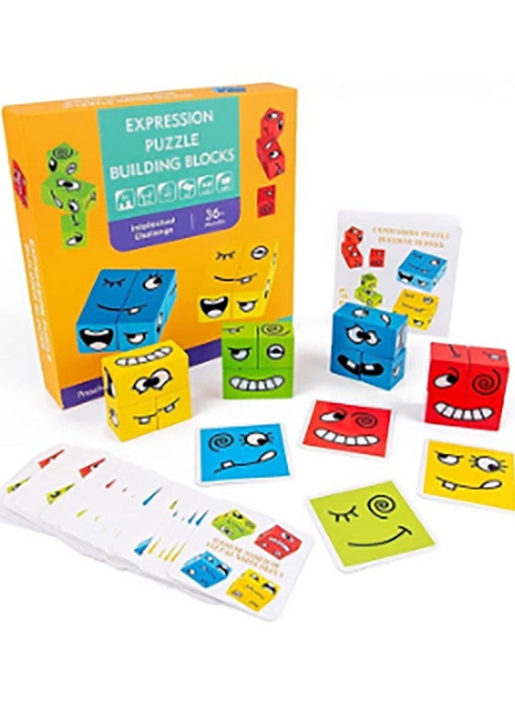 Bukela Wooden Expression Puzzle Logical Thinking Training Block Parent Child Table Game for Boys Girls Age  - Image 1