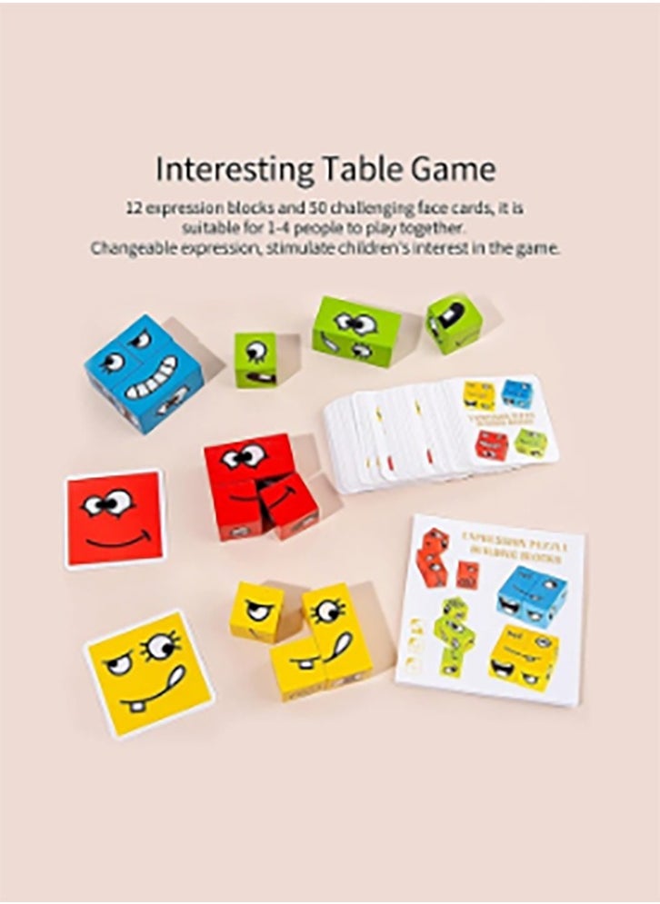 Bukela Wooden Expression Puzzle Logical Thinking Training Block Parent Child Table Game for Boys Girls Age  - Image 4