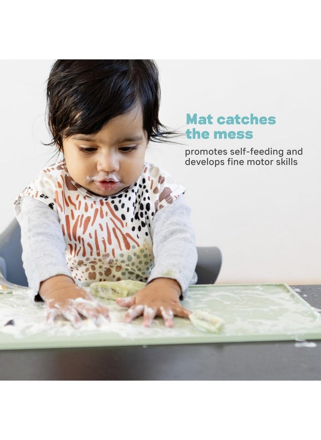 ezpz ezpz Tiny Placemat - 6 Months+ (Blush) - Non-Slip, 100% Silicone Placemat for Toddlers and Babies - Fits on Most Highchair Trays - Rolls-Up - Dishwasher Safe  - Image 4
