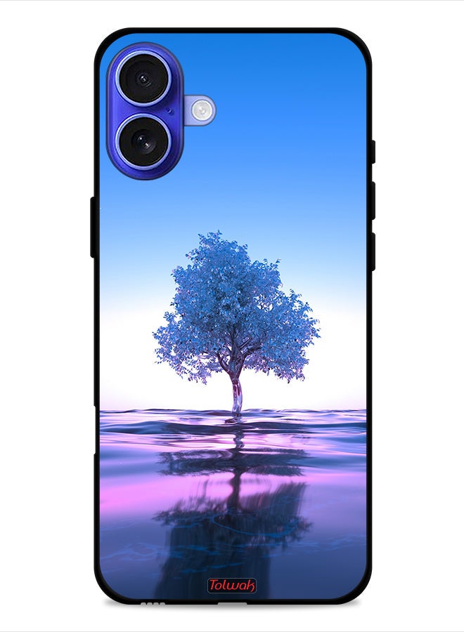 Tolwak Apple iPhone 16 Plus Protective Case Cover Tree Neon Body Of Water Reflection Digital Art - Image 1