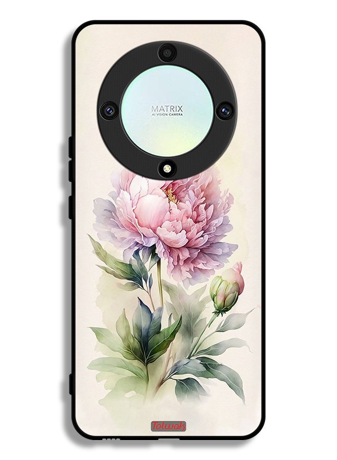Tolwak غطاء حماية لهاتف Honor X9a بتصميم وردة مائية فنية - Image 1