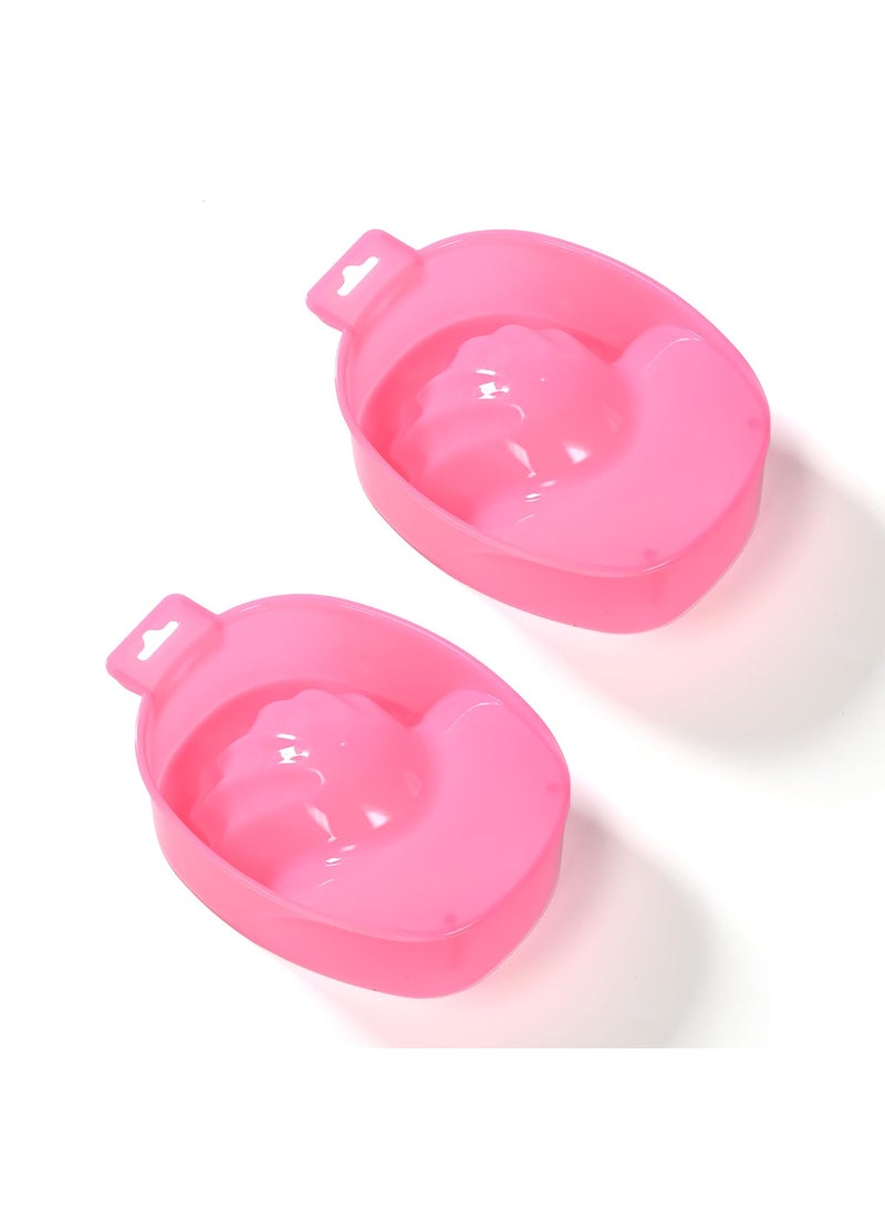 Oarkive - 2pcs Manicure Bowl Nail Soaking Bowl Acetone Soak Off Bowl Dip Remover for Nails Manicure Care Soak Bowl Dip Powder Nail Polish Remover for Art Fake Polishing Remover Treatment Pink - Image 1