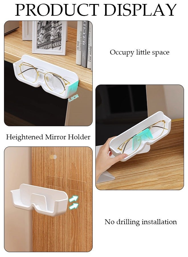 DUNISO 3PCS Glasses Storage Box Sunglasses Organizer Case Wall Hanging Punch-free Decorative Glasses Case Sunglasses Storage Rack White for Women Men - Image 3