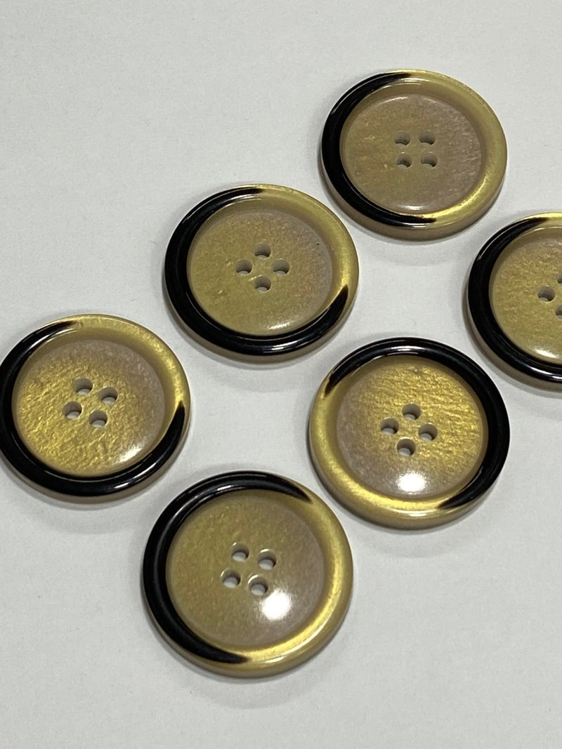 Karan Tuhafiye Karan Haberdashery Trench Coat and Jacket Button / 6 Piece Set / Enamel Coated / Black Throw / Linen Color - Image 3