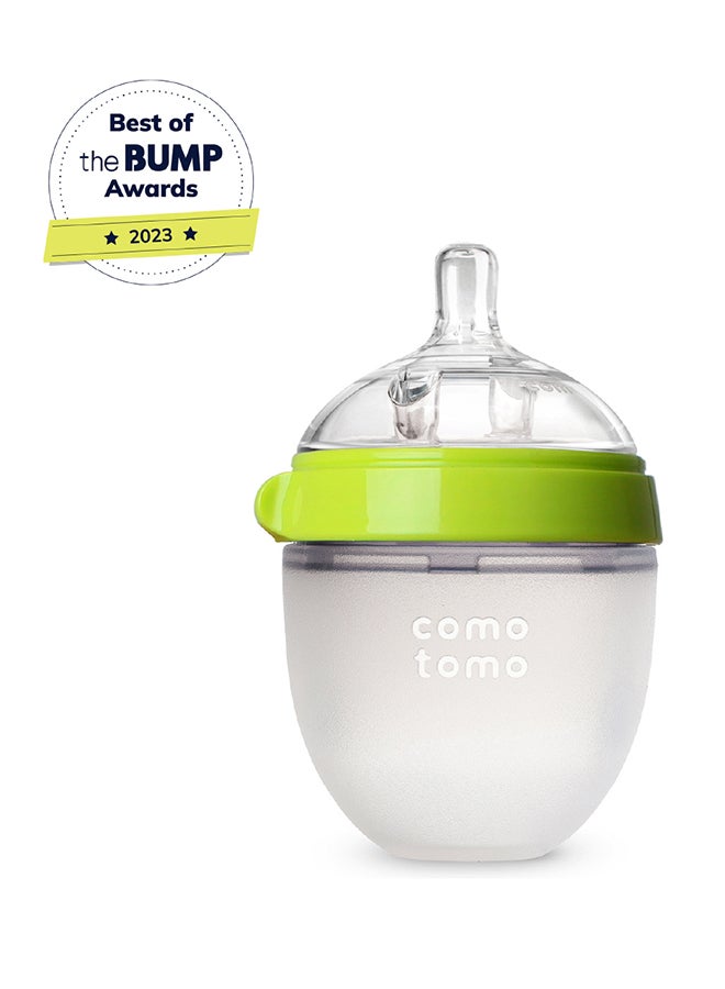 comotomo Natural Feel Baby Bottle 150 ML With Pack Of 2 Natural Teat Silicone Nipples, 1 Hole With Slow Flow, 0 - 3 Months - Image 2